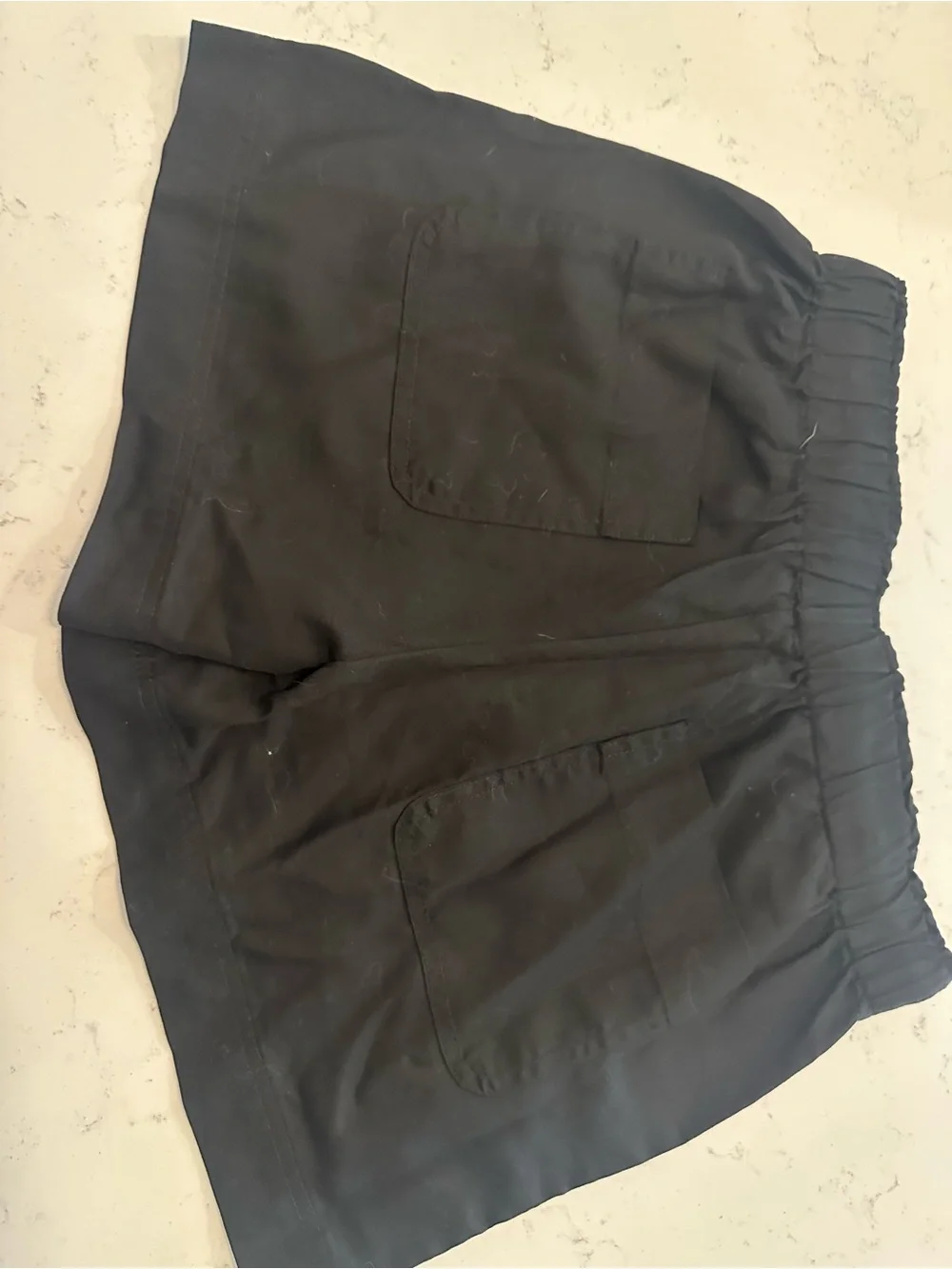 Hilary Radley Black Elastic-Waist Athletic Shorts